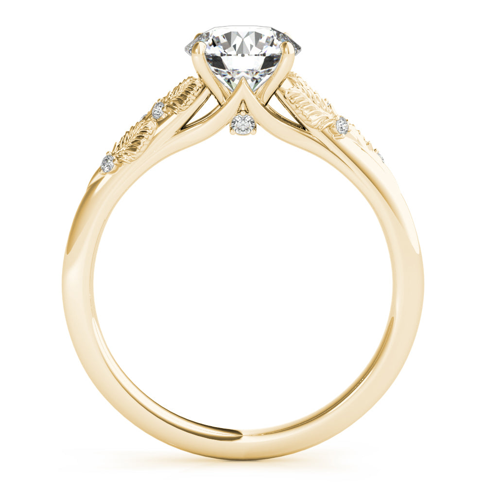 Laurel Round Diamond Solitaire Engagement Ring-VIRABYANI